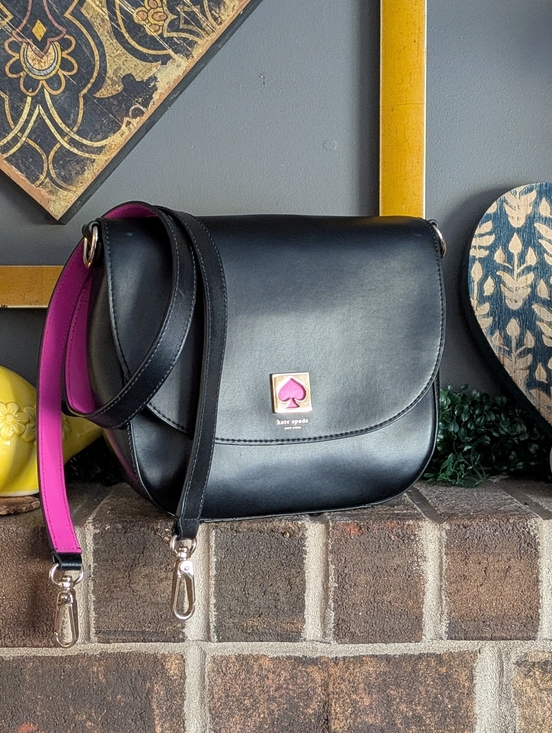 kate spade Handbags - Kate Spade Nicola Medium Flap Shoulder Bag - Black & Pink